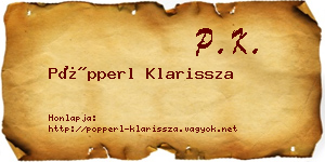 Pöpperl Klarissza névjegykártya